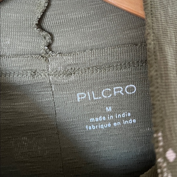 Pilcro Olive green paisley long sleeve turtleneck top - Picture 7 of 13